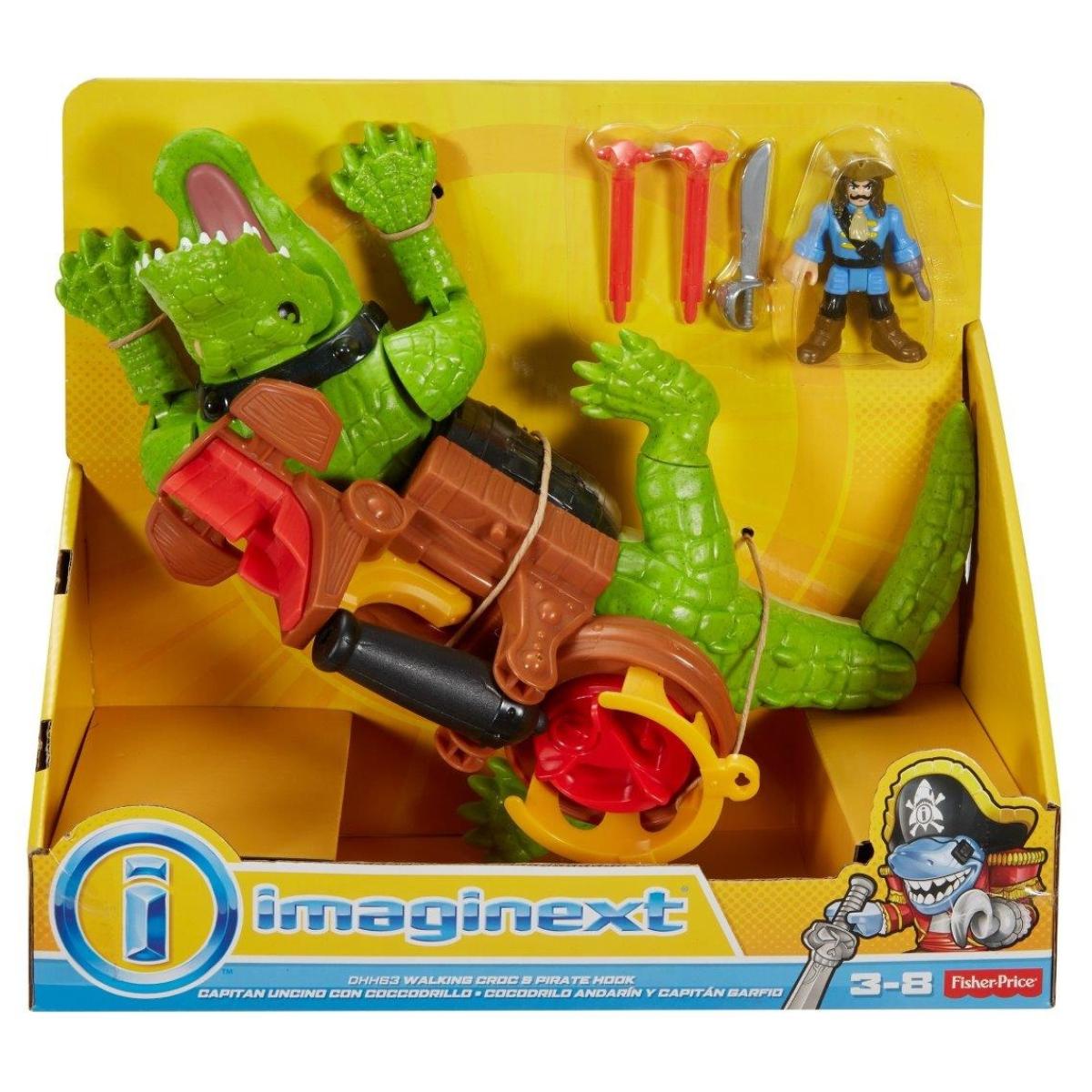 Imaginext Coccodrillo Gigante con Personaggio Capitan Uncino Lui Imaginext