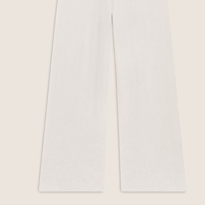 Pantalone wide leg in felpa viscosa effetto tricot