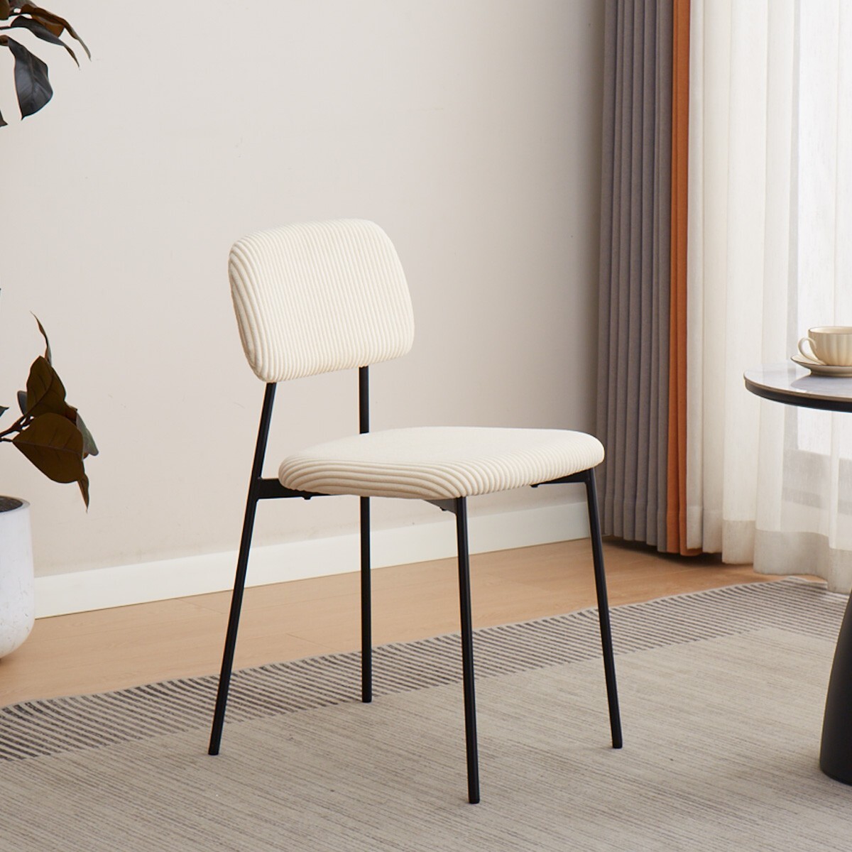Lot de 4 chaises en velours côtelé - LORIE