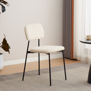 Lot de 4 chaises en velours côtelé - LORIE