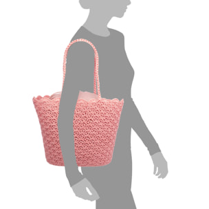 Basentello Bolso de hombro Mujer. Fabricaco en algodón tejido artesanal a mano.