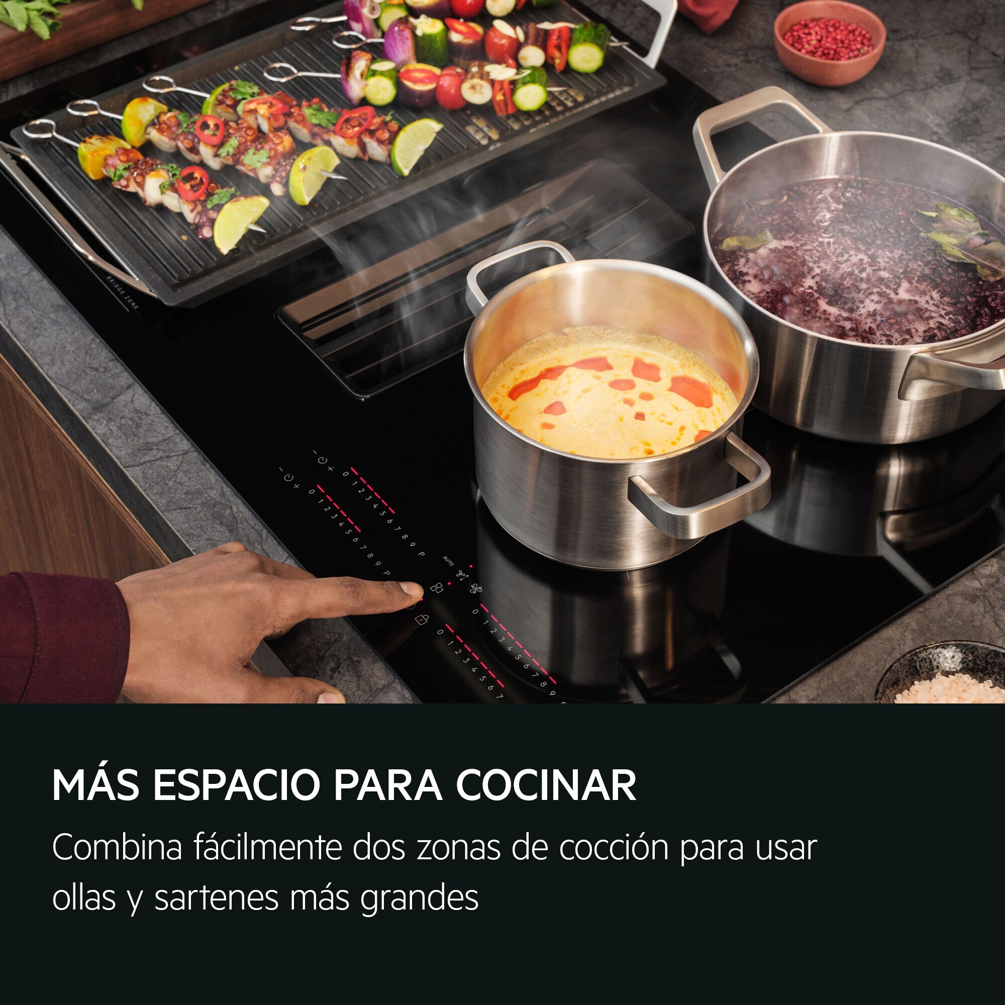 AEG Placa de inducción con campana extractora de 80 cm TH84CB03FB