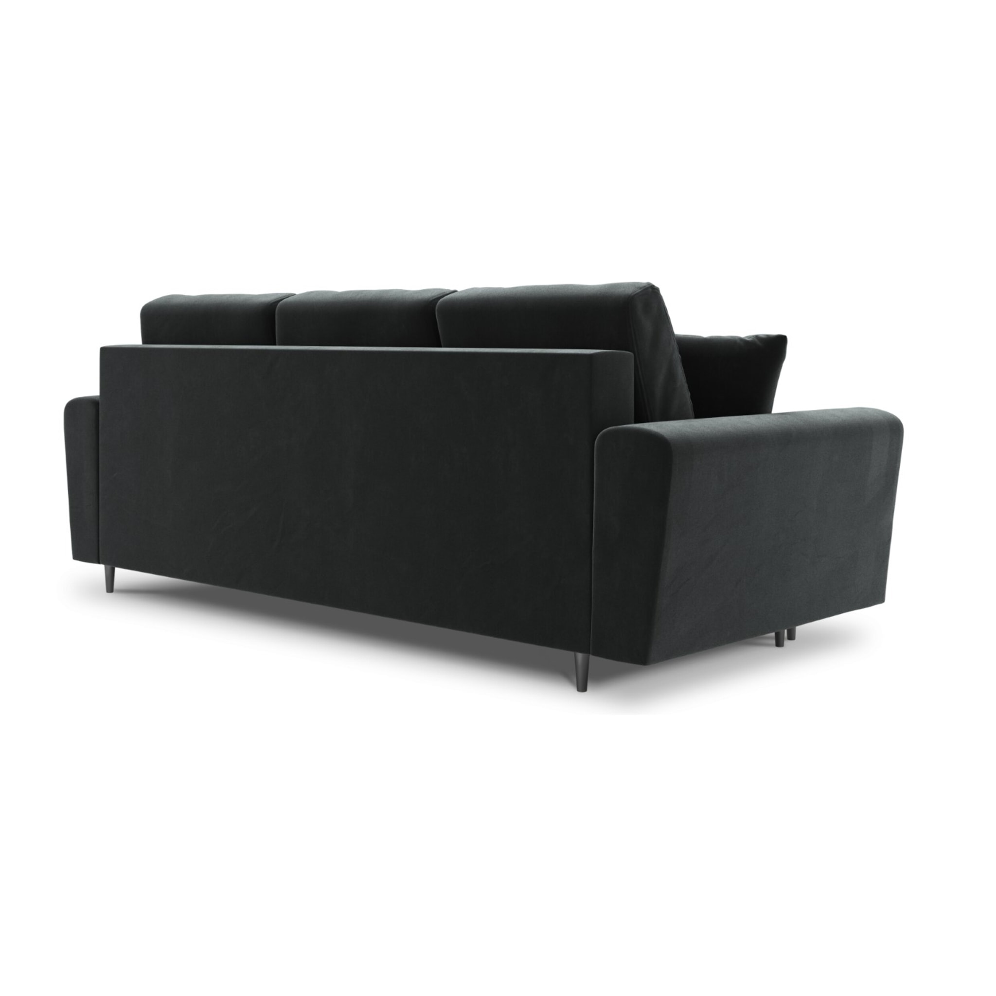 Canapé convertible avec coffre de rangement "Kyoto" 3 places en velours gris foncé