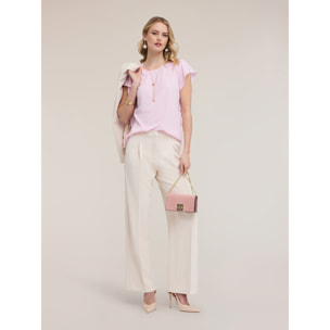 Motivi - Blusa in crêpe de chine con pieghe - Rosa