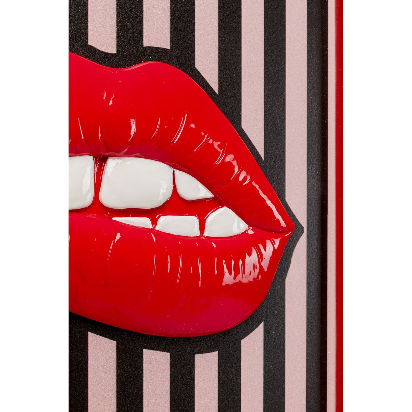 Tableau lèvres rouges lignes 25x25cm Kare Design