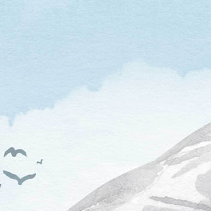 Papier peint panoramique animaux en montagne Intissé