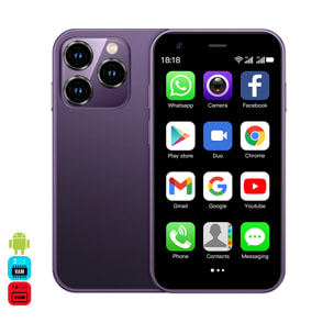 Mini smartphone XS15 3G, Android 8.1, 2 GB RAM + 16 GB. Schermo da 3''. Doppia scheda SIM.