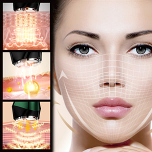 Dispositivo de belleza con RF,VR, EMS y luces LED.