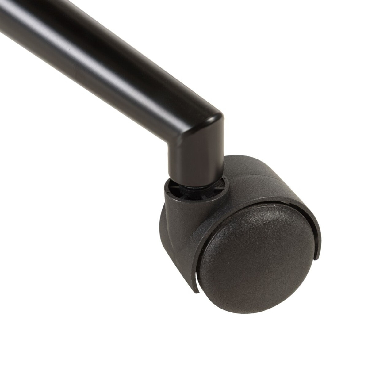 MINA - Chaise de bureau à roulettes en tissu écru dossier ouvert