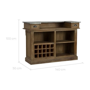 Meuble de bar en bois de cèdre recyclé et métal - Spritz