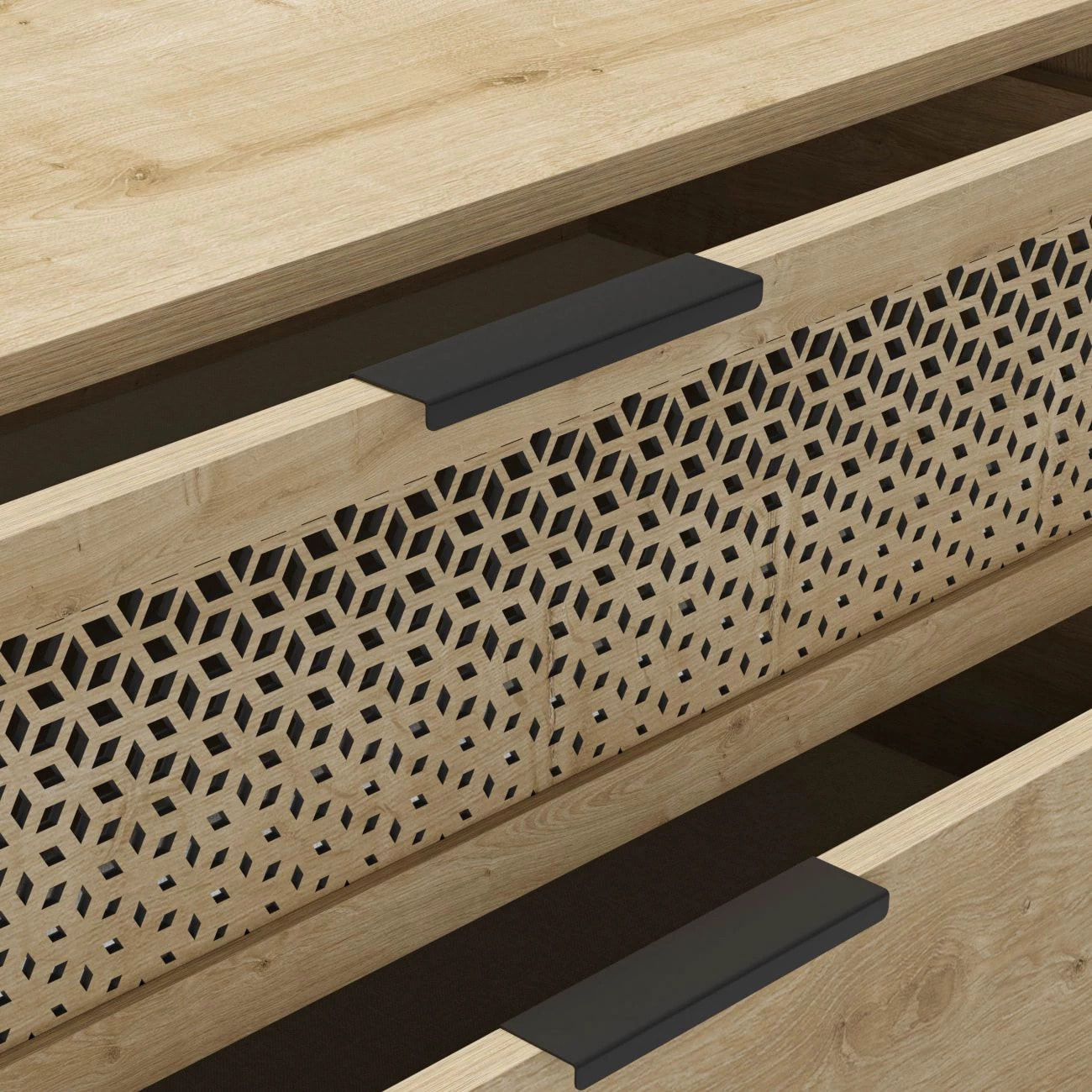 Cómoda Koivu 3 cajones Roble Negro