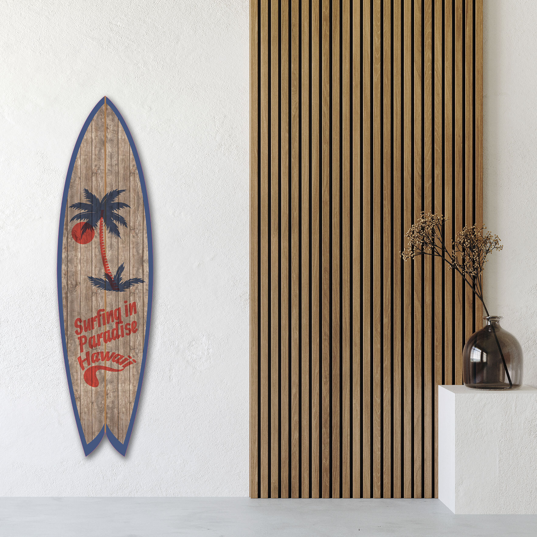 Planche de surf décorative paradise Tableau alu Dibond
