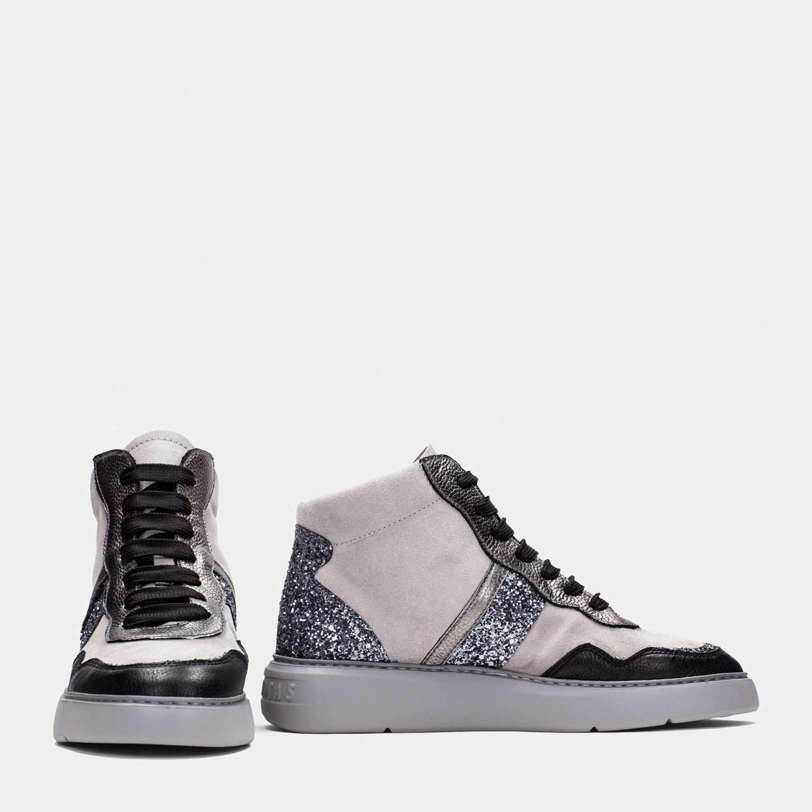 Deportivo Oceania Negro gris glitter 3,5 cm