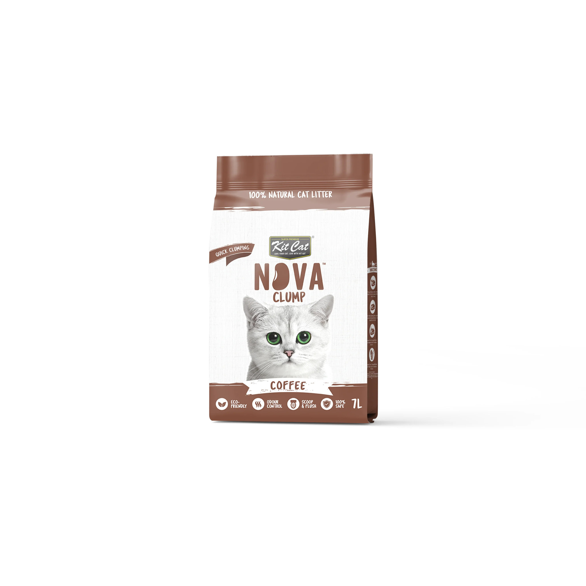 Kit Cat Arena Eco Nova - Coffee 7 L Arena para gatos