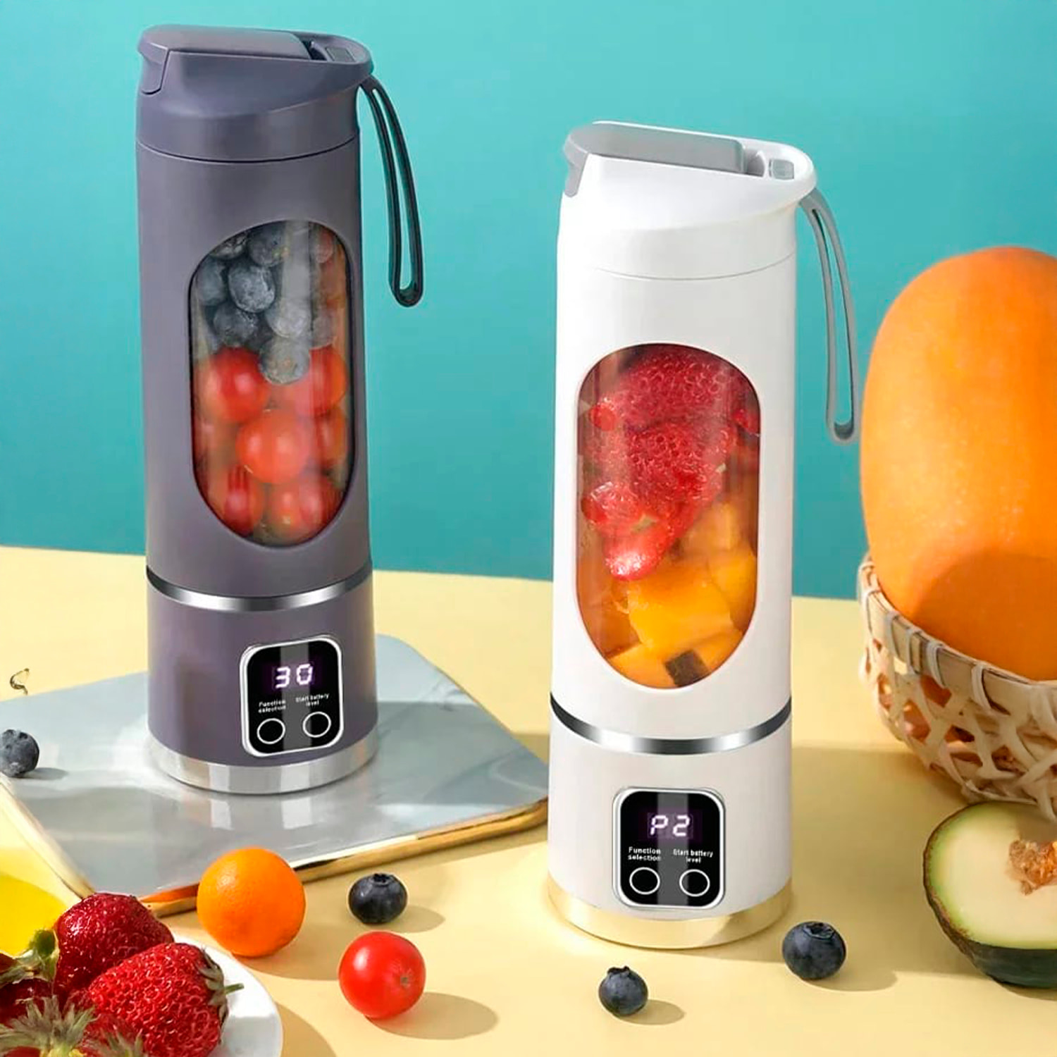 Batidora portátil con 3 modos de uso y 450ml de capacidad.