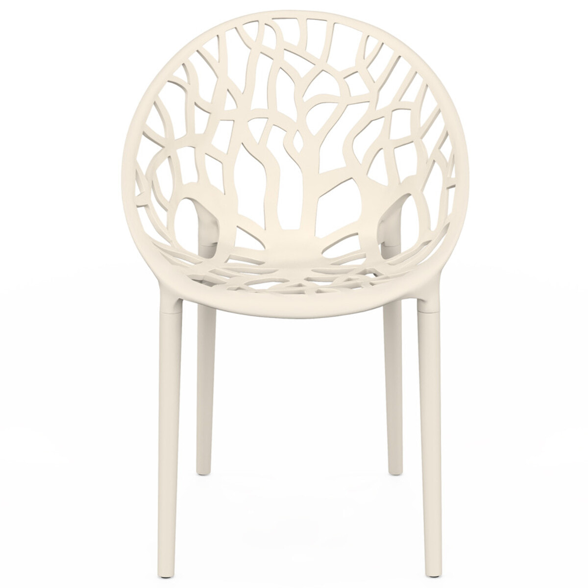 Chaises de jardin empilables Mira beiges - lot de 4