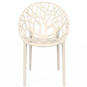 Chaises de jardin empilables Mira beiges - lot de 4