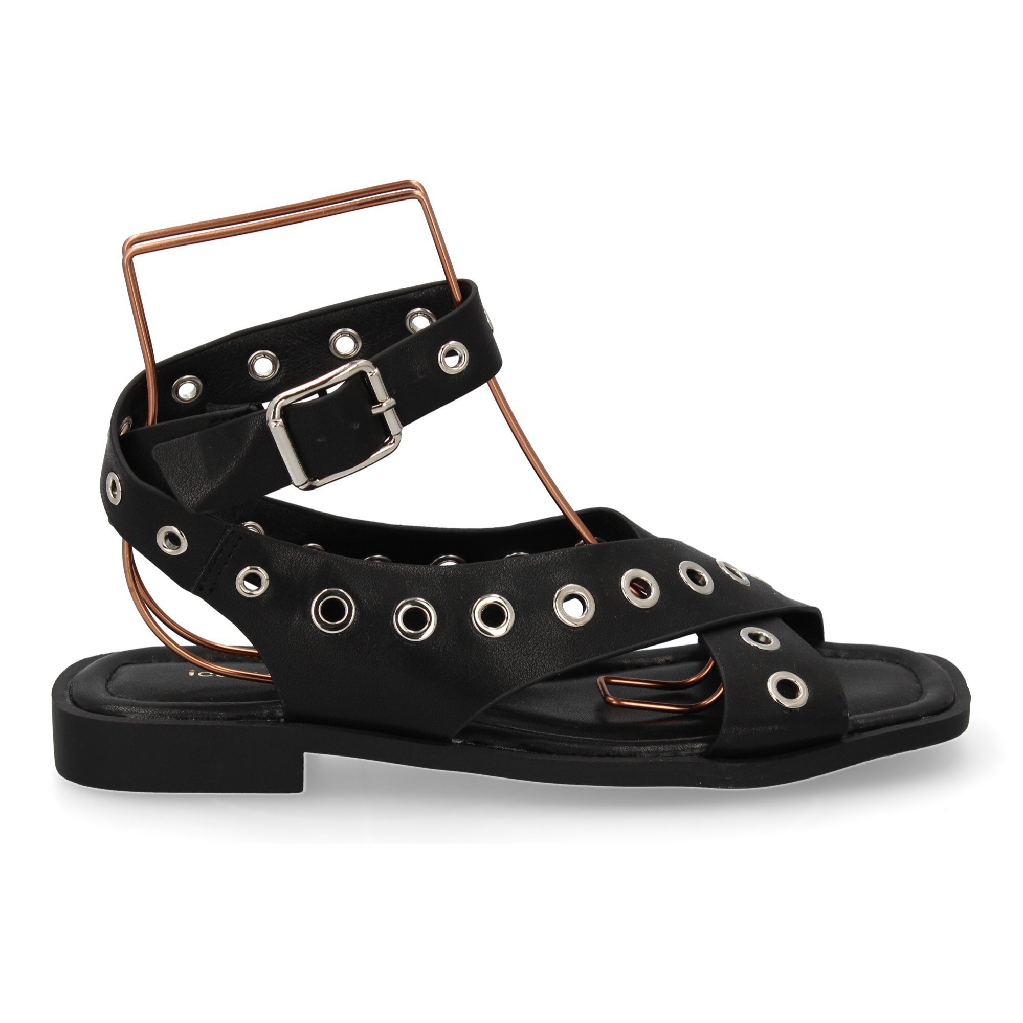 Sandalias planas de mujer, comodas y elegantes, diseño moderno con ojales