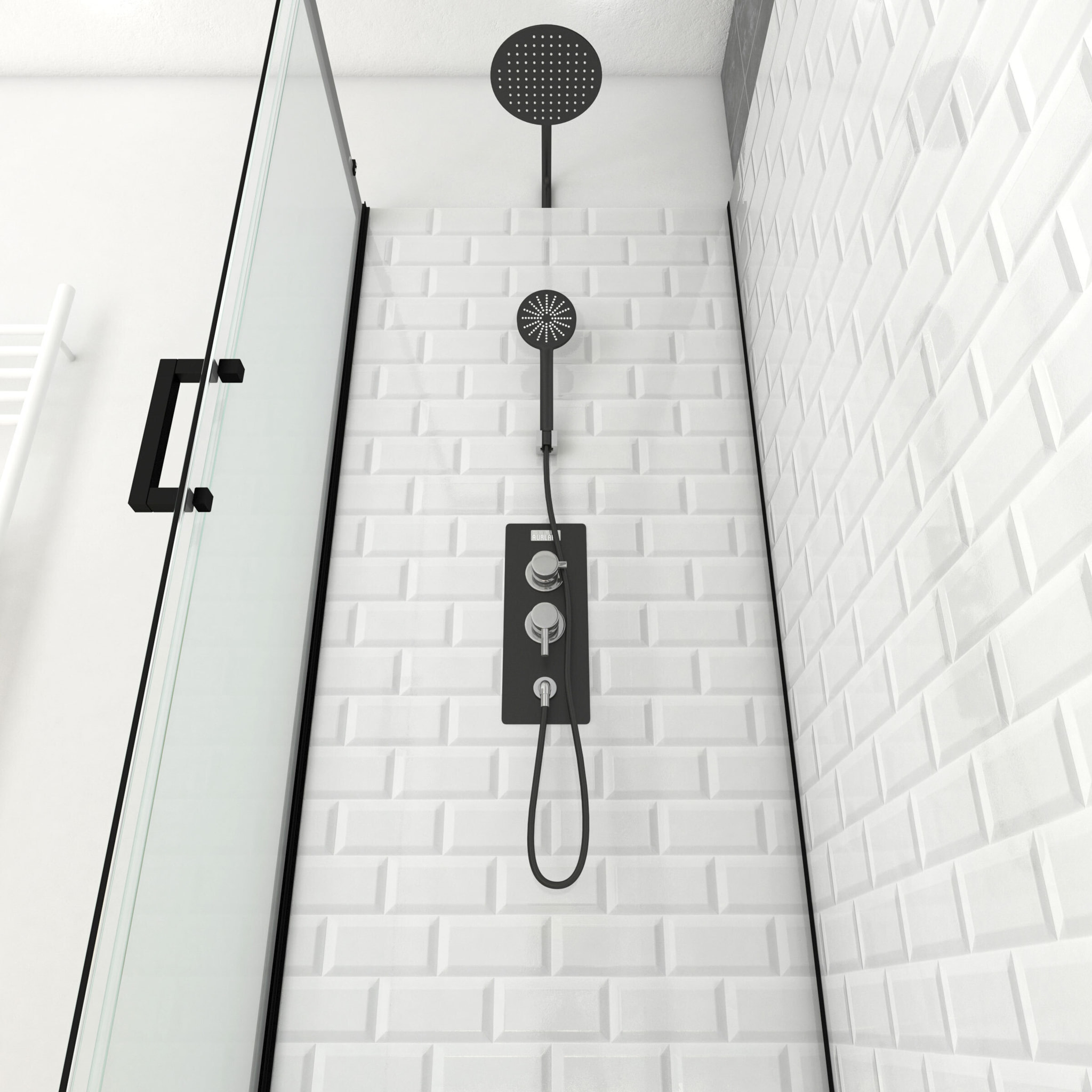 Cabine de douche rectangle 80x110x230cm à motif carreaux de métro - UNDERGROUND RECTANGLE 110