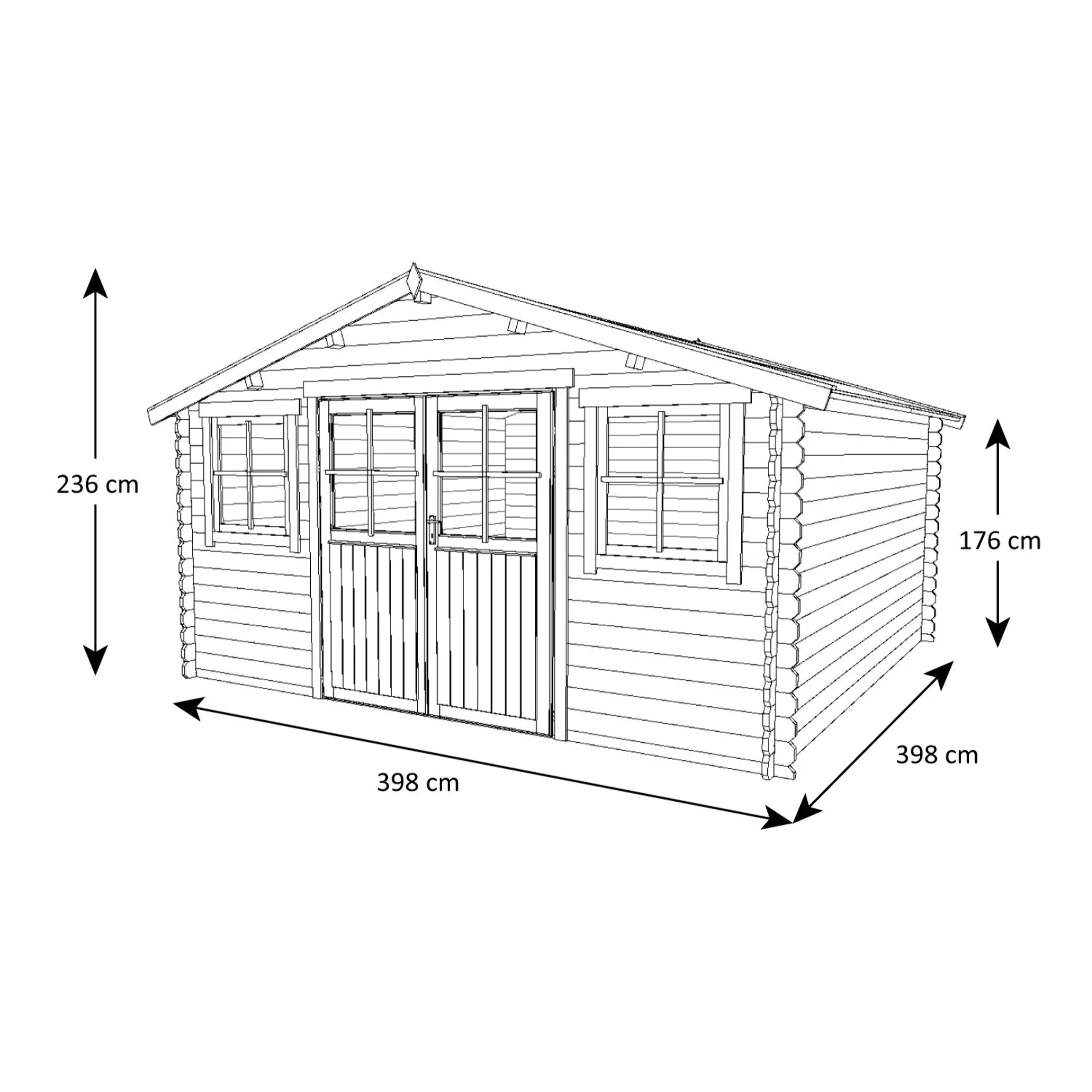 Abri de jardin Zélos - bois marron - 15,5 m²