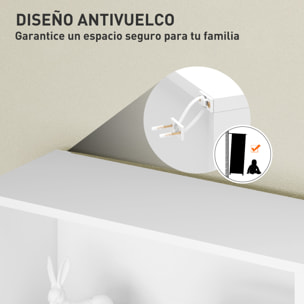 Librería de 4 Niveles Estantería de Libros con 2 Estantes Ajustables para Sala de Estar Oficina Dormitorio 60x24x115,5 cm Blanco