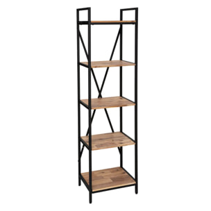 Bibliothèque "Edena" acacia et métal 45x180cm