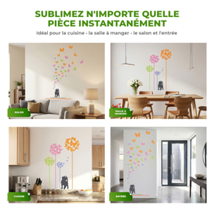 Stickers Muraux décoration adhésifs Chat et papillons