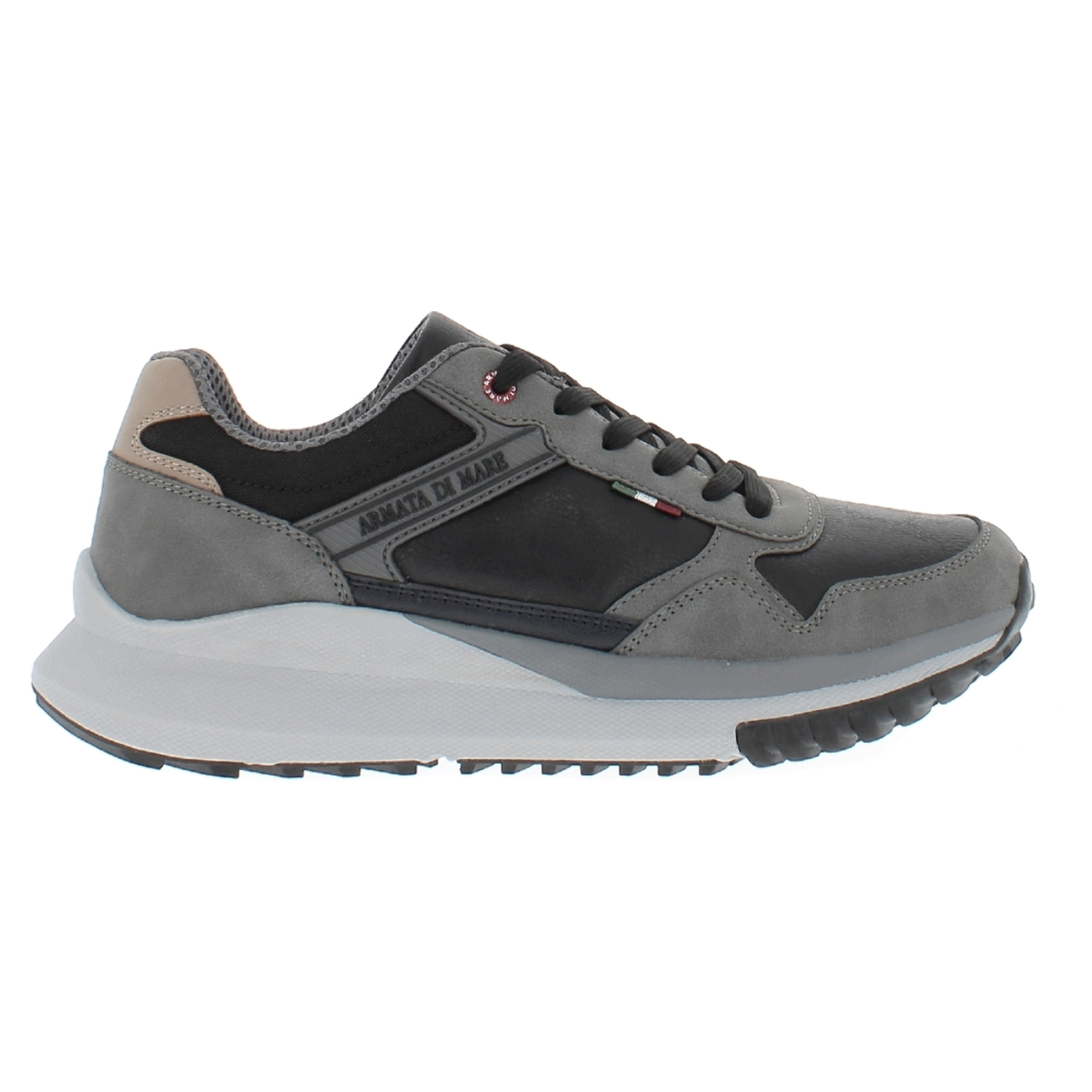 Armata di Mare Scarpe Uomo Sneakers Casual Stringate con Soletta Rimovibile in Memory Foam AMU W24N624 Grey Black