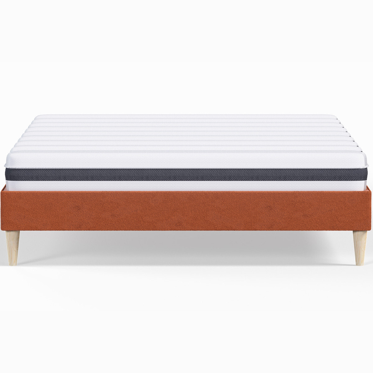 Pack lit en velours + Matelas ressorts et Mousse HR - DINA & HYGIOSPRING
