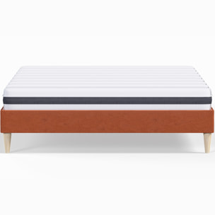 Pack lit en velours + Matelas ressorts et Mousse HR - DINA & HYGIOSPRING