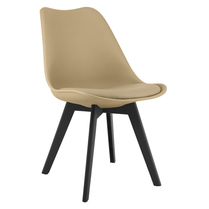 Set di 2 sedie Mark in polipropilene e beige sabbia