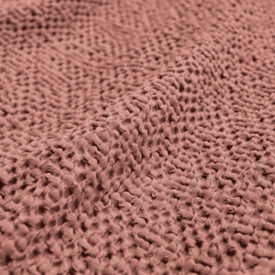 Housse de coussin unie en coton, SONGE, Rose Fard