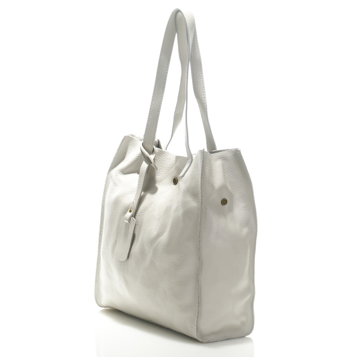 Borse Donna colore Argentato-in pelle Made in Italy 34x28x12cm