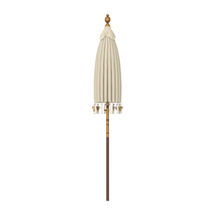 Parasol en bois de cocotier et tissu crème - Ali