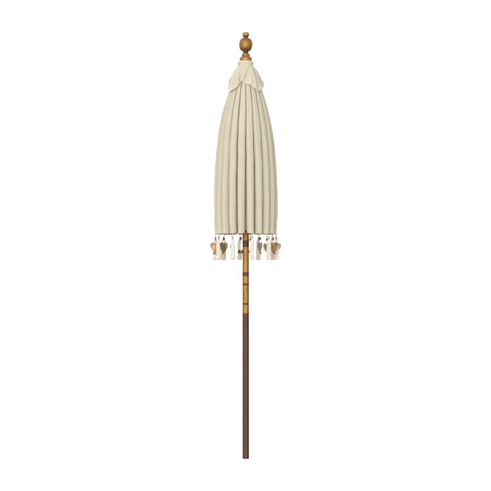 Parasol en bois de cocotier et tissu crème - Ali