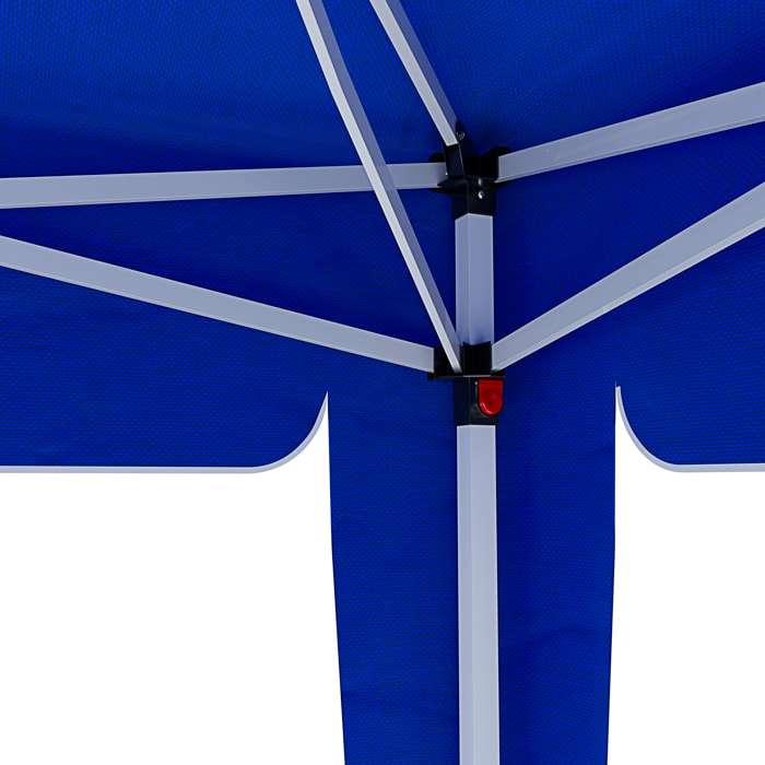 Gazebo Pieghevole Impermeabile 3 x 3 M Da Giardino Con 4 Sacche Pesi Sacca Trasporto Chiusura Fisarmonica Struttura Acciaio Copertura 160 gr/m² Blu