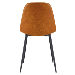 Lot de 2 chaises en cuir synthétique camel - Henrik