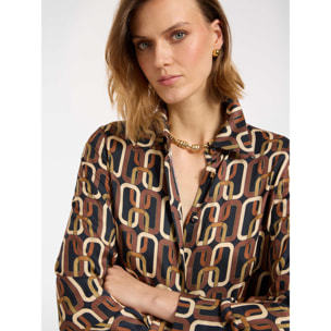 Elena Mirò - Camisa estampada - Marrón