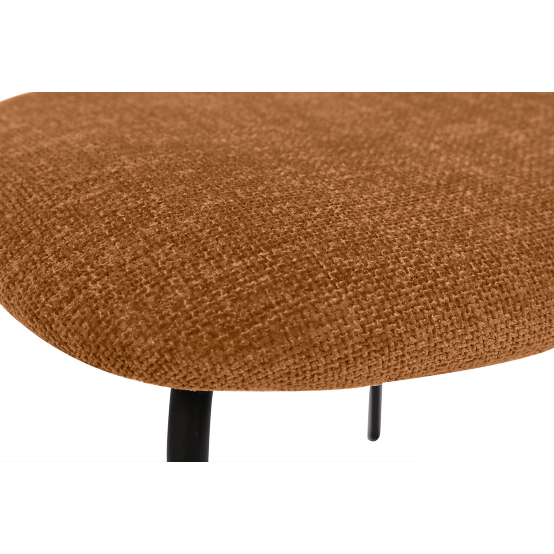 Chaises design en tissu effet velours texturé terre brulée, métal noir et cannage rotin (lot de 2) MIRANDA