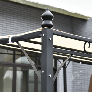 Pérgola Gazebo de Acero y Poliéster 3 x 3 x 2.5cm Crema