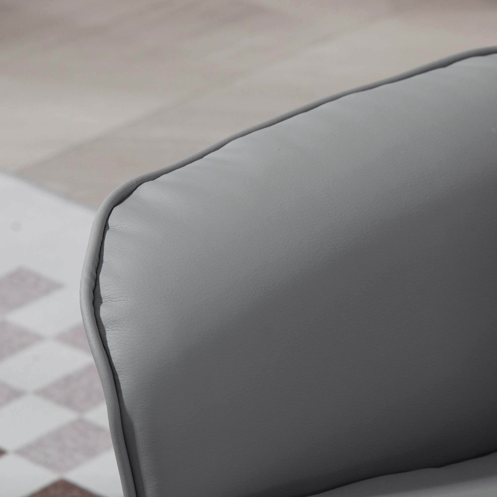 Fauteuil relax inclinable pivotant style contemporain avec repose-pied revêtement synthétique gris