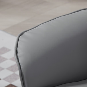 Fauteuil relax inclinable pivotant style contemporain avec repose-pied revêtement synthétique gris