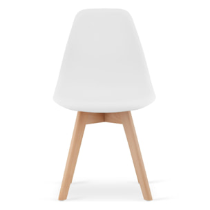 Sedia di design Kito bianca in polipropilene e faggio