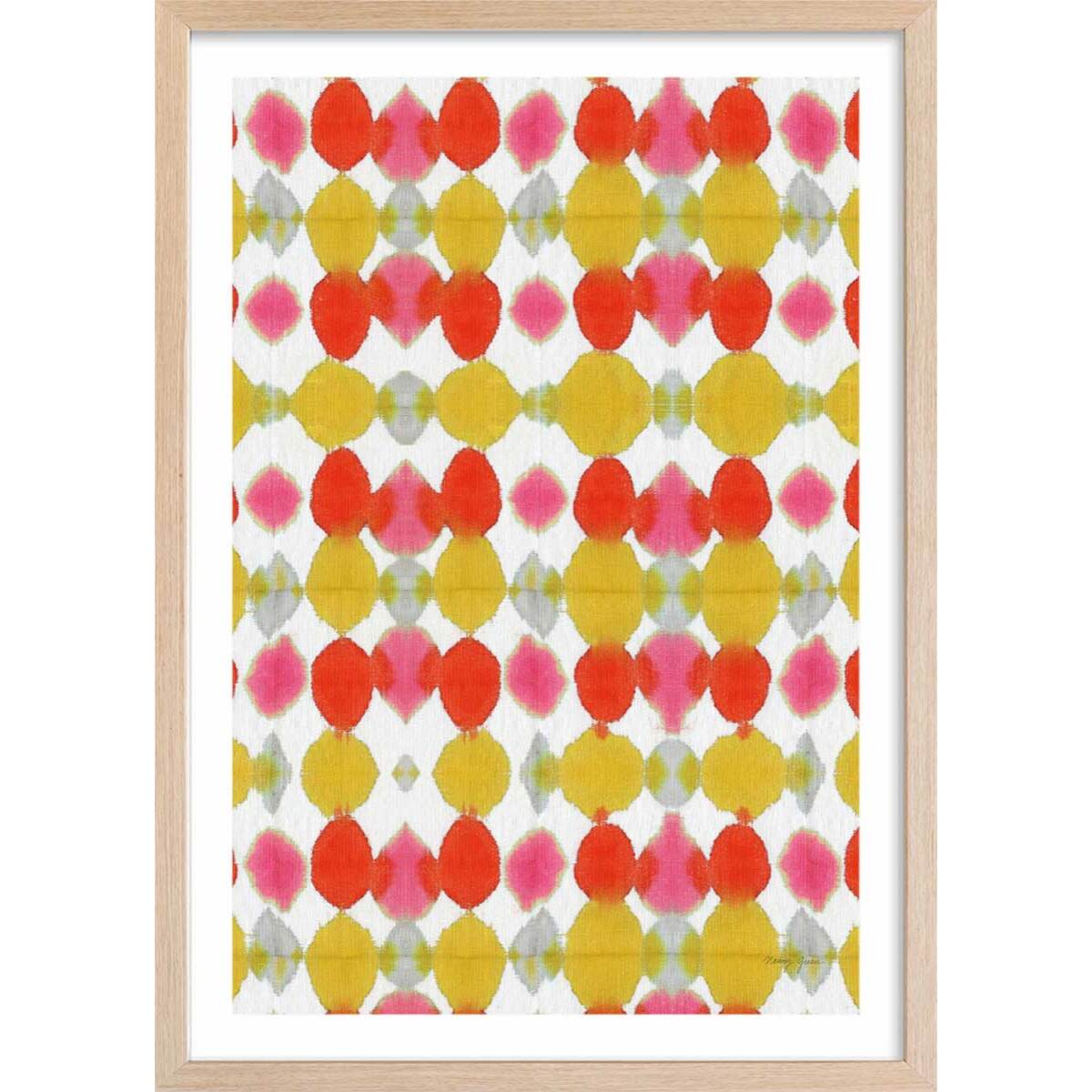 Poster lampion Affiche + cadre en bois - Chêne