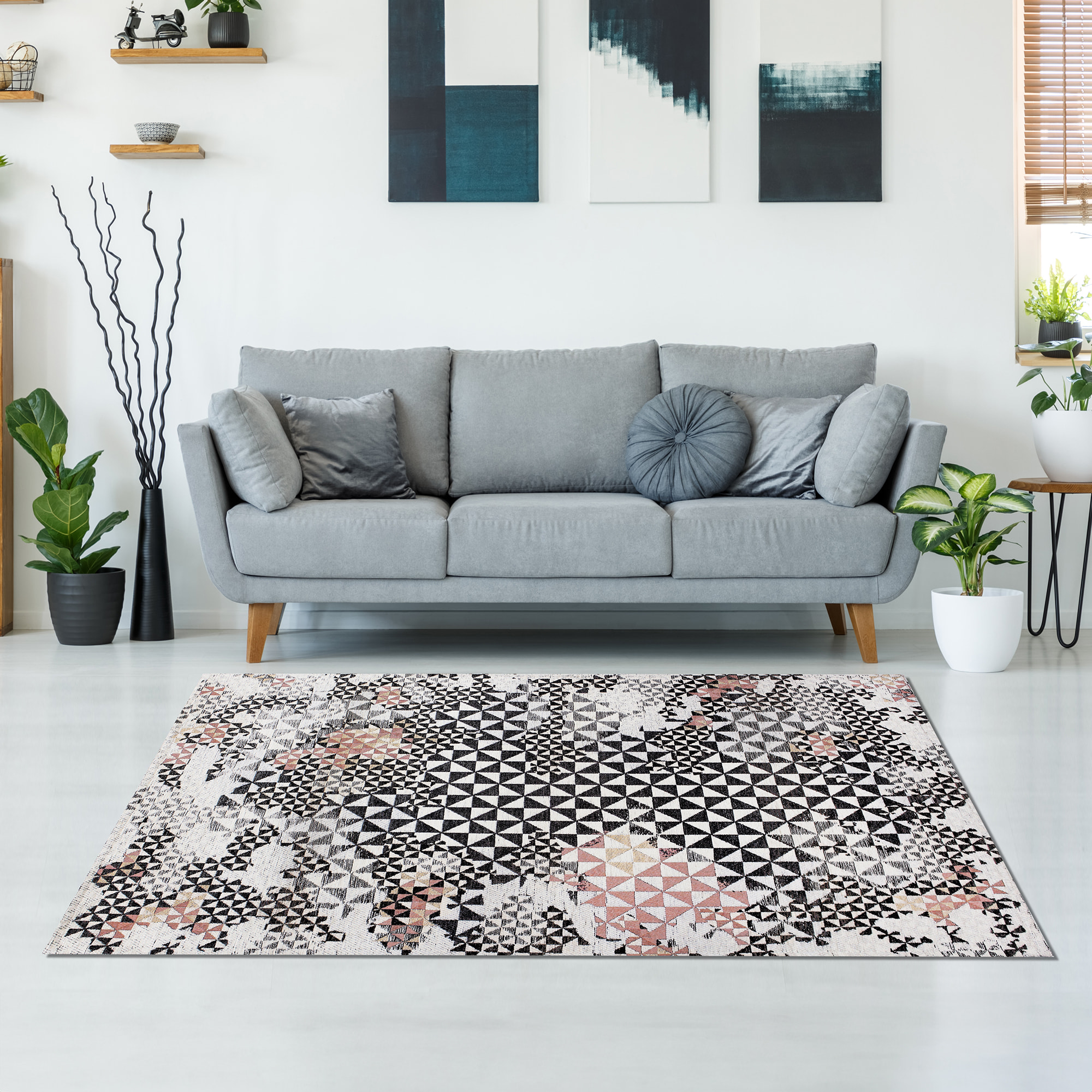 TAPPETO ARREDO DIS.CATULLO COL.PRUGNA 80X150 CM CON ANTISCIVOLO