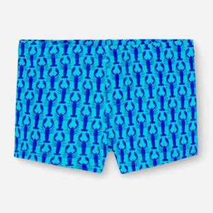 Bañador niño estampado, langostas, azul turquesa