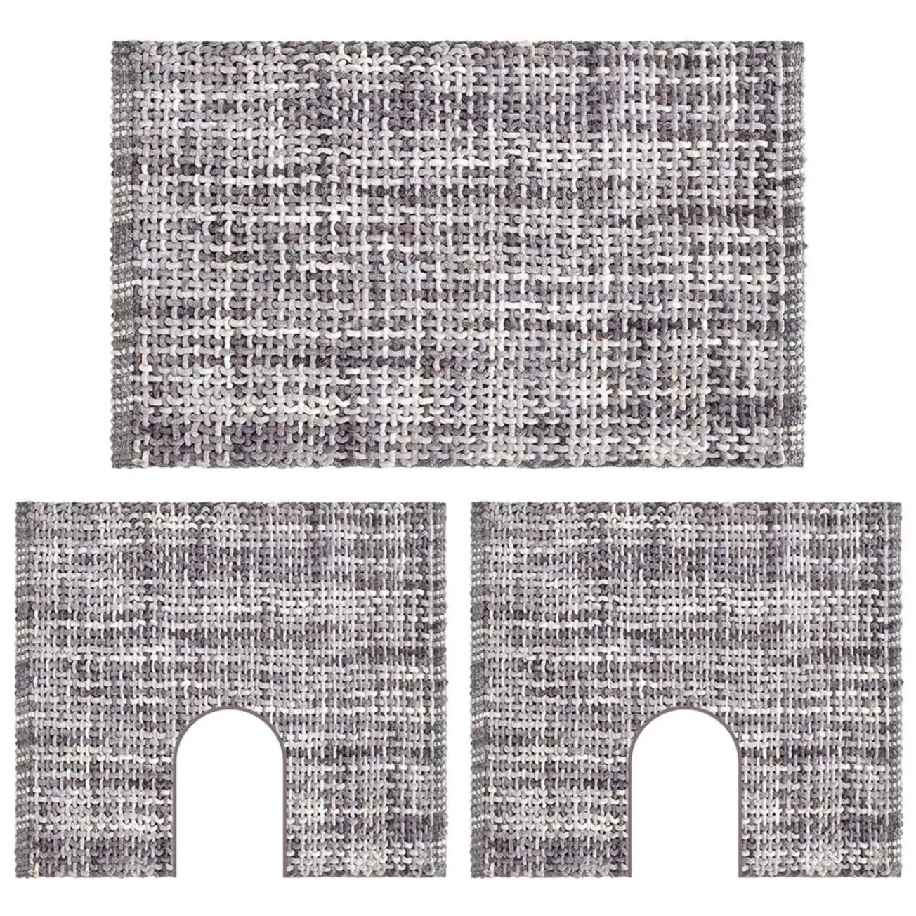 Tappeto bagno CRAZY GRIGIO in microfibra misto cotone, morbido antiscivolo lavabile in lavatrice, tappetino lavabo sanitari bagno
