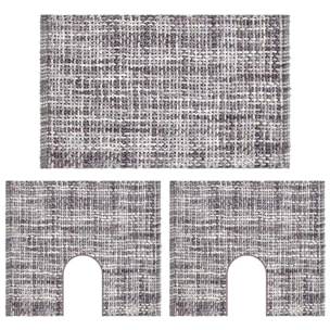 Tappeto bagno CRAZY GRIGIO in microfibra misto cotone, morbido antiscivolo lavabile in lavatrice, tappetino lavabo sanitari bagno
