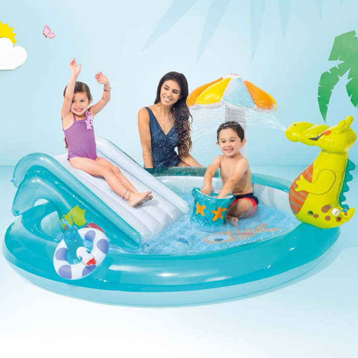 Intex Play Center Alligatore con Spruzzino, 201x170x84 cm
