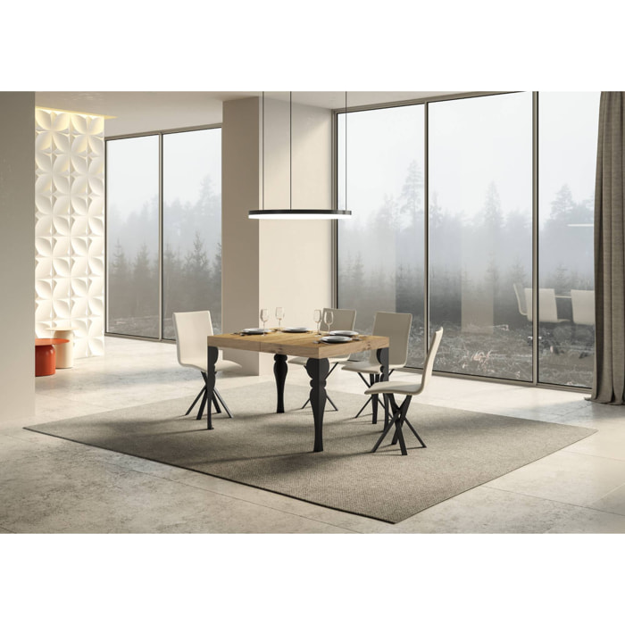Tavolo allungabile 80x140/224 cm Paxon quercia natura telaio Antracite